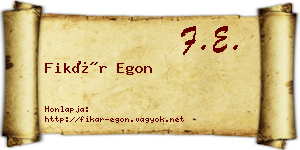 Fikár Egon névjegykártya